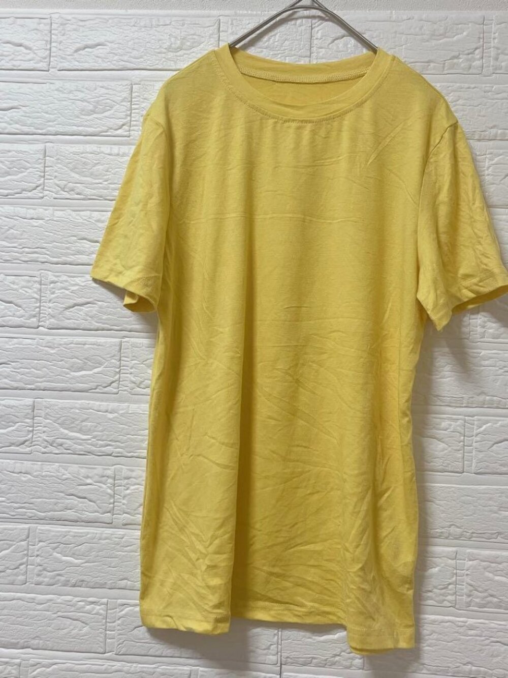 Polyu T-shirt Short-sleeved T-shirt Crew Neck Plain Yellow